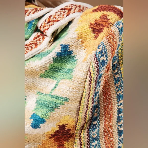 Boho Travel Bag - Ethnic Navajo Design - Handwoven from Fully Fine Cotton - Picture 8 of 9